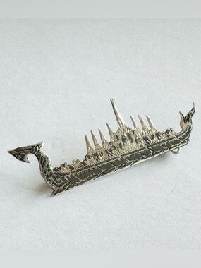 Vintage Sterling Siamese Barge Boat Brooch